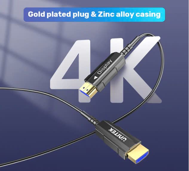 Cáp HDMI 2.0 sợi quang 4K, 60HZ chính hãng unitek dài 10m mã C11072BK-10M